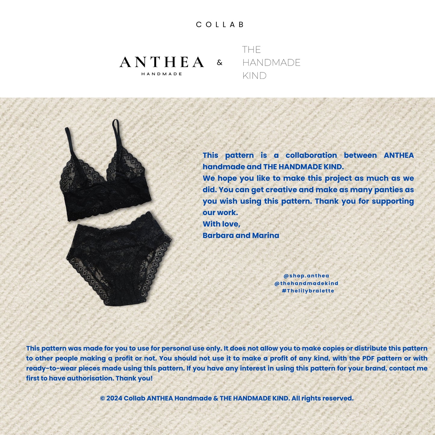 Lily Bralette PDF sewing pattern -  Instant Download