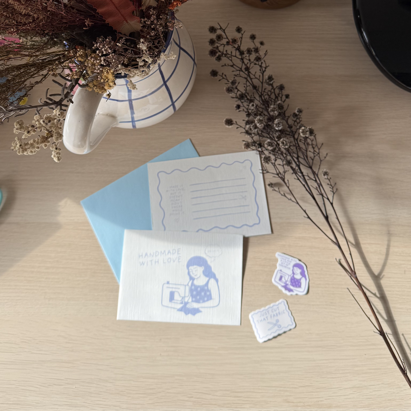 Card + stickers - Handmade with love
