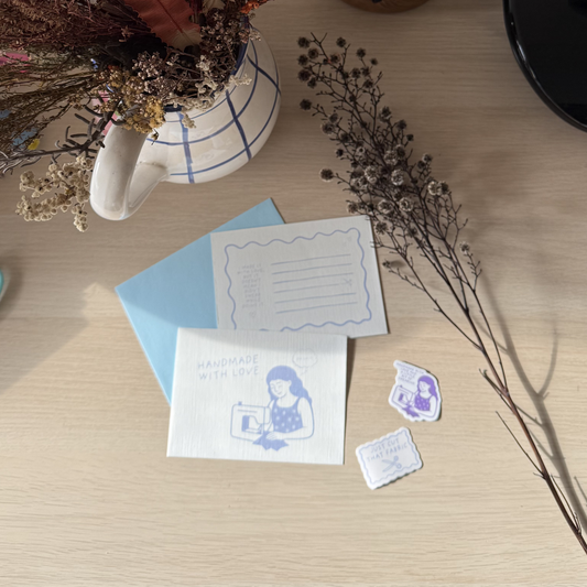 Card + stickers - Handmade with love
