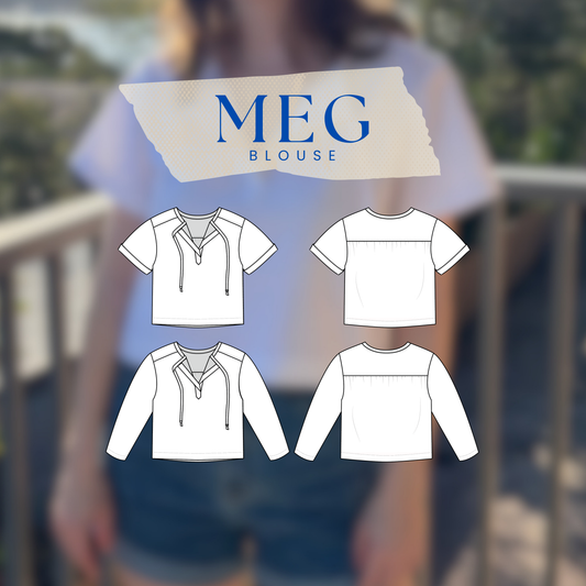 Meg Blouse PDF sewing pattern -  Instant Download