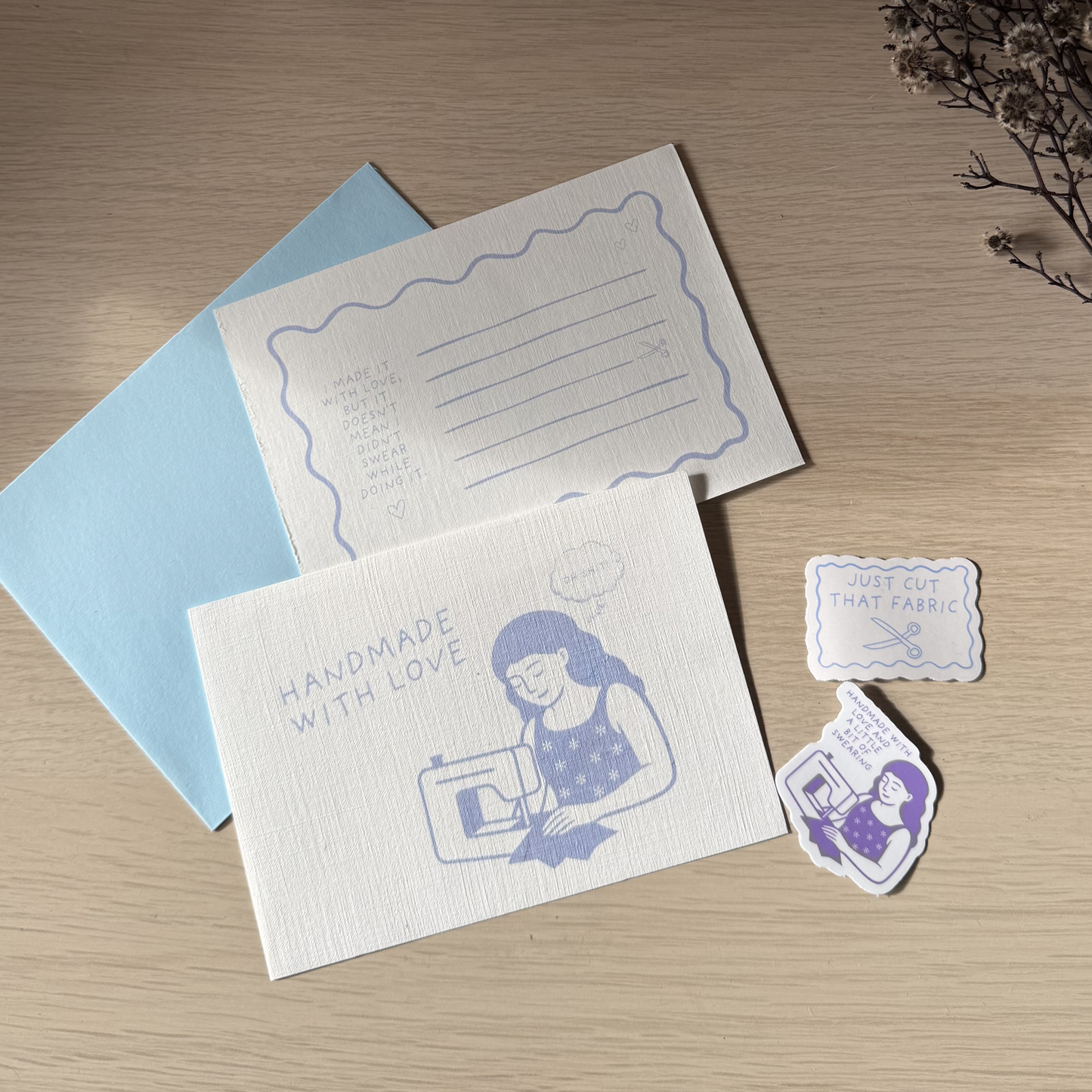 Card + stickers - Handmade with love