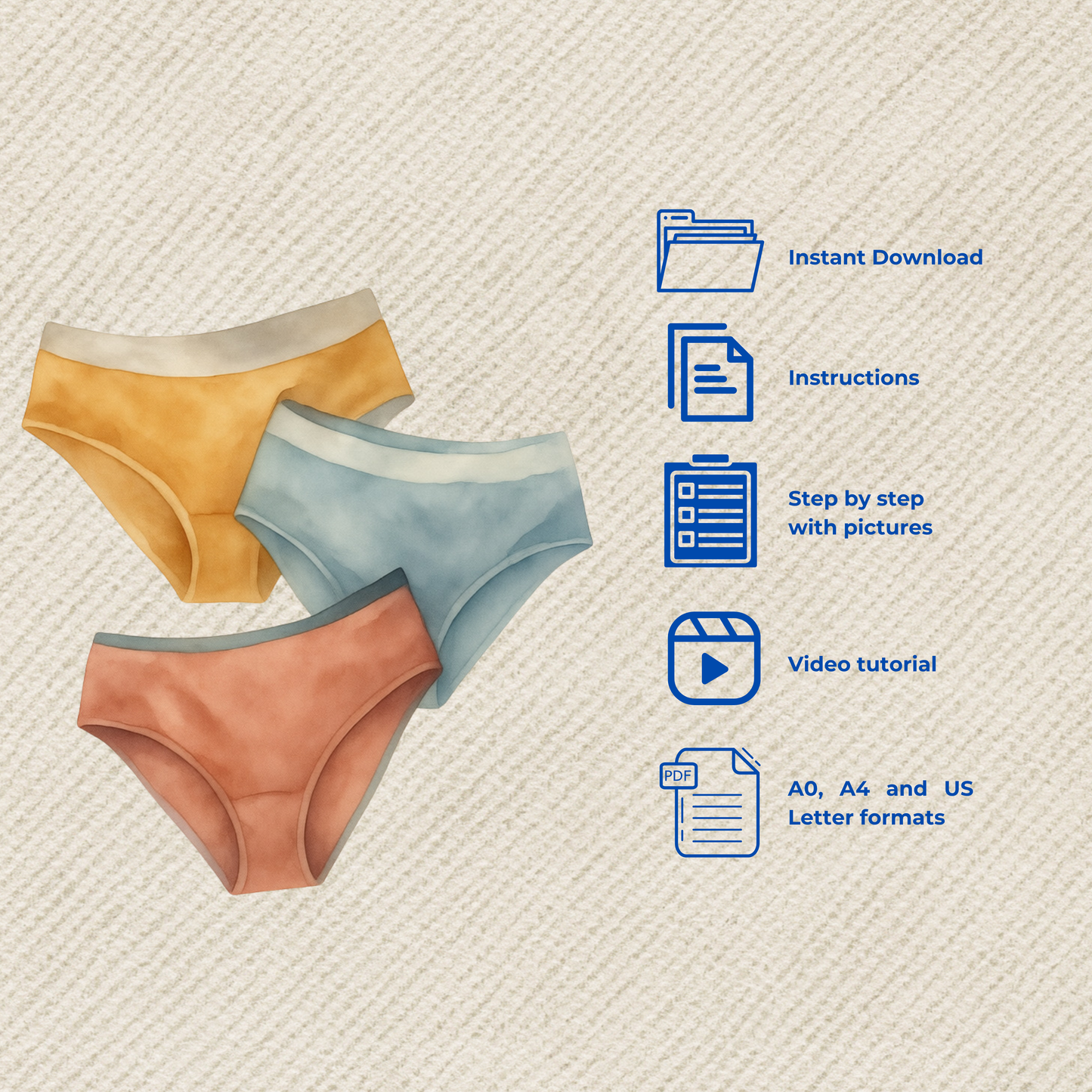 Lotus Panties PDF sewing pattern -  Instant Download