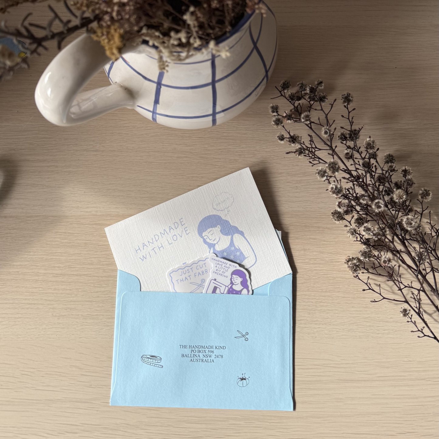 Card + stickers - Handmade with love