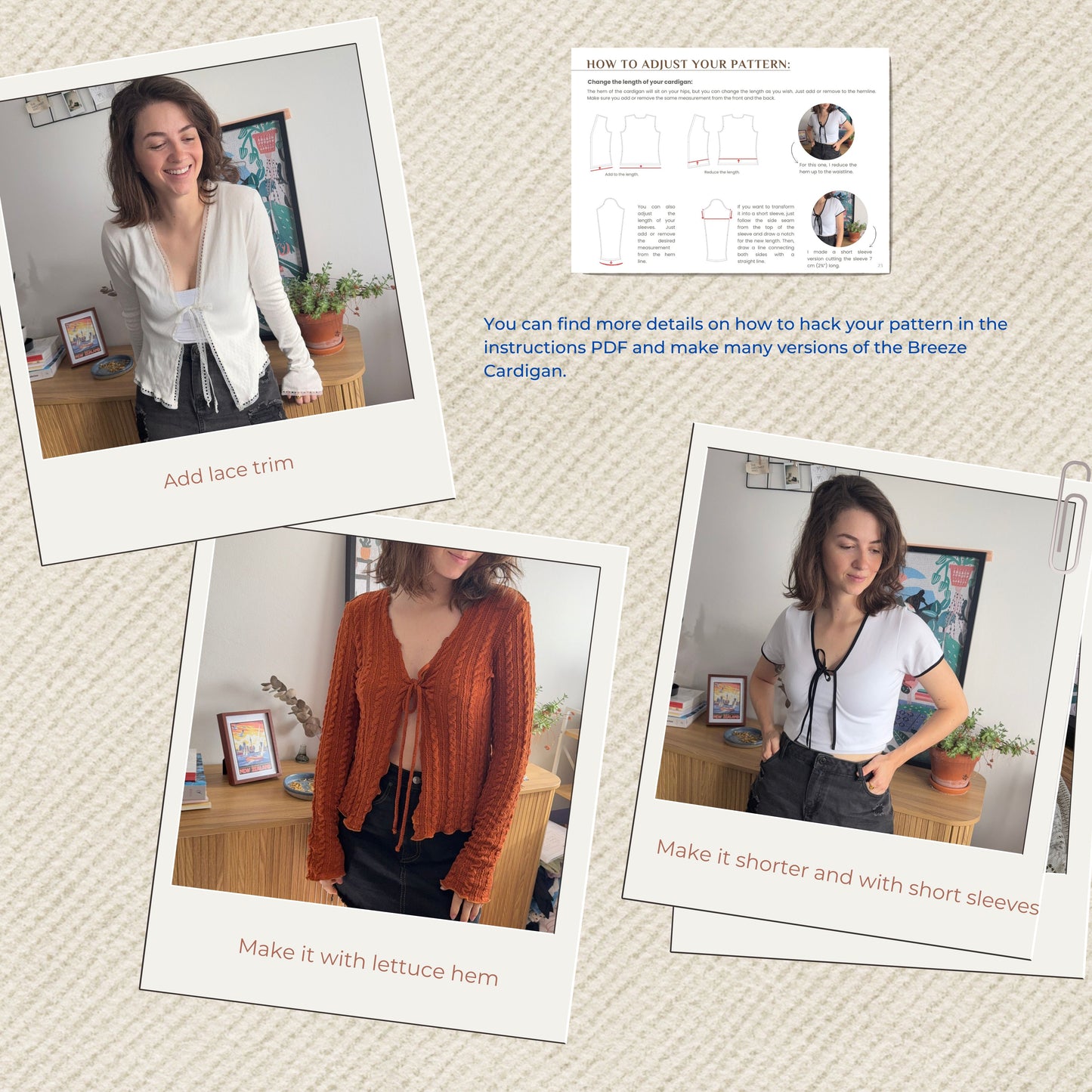 Breeze Cardigan PDF sewing pattern -  Instant Download