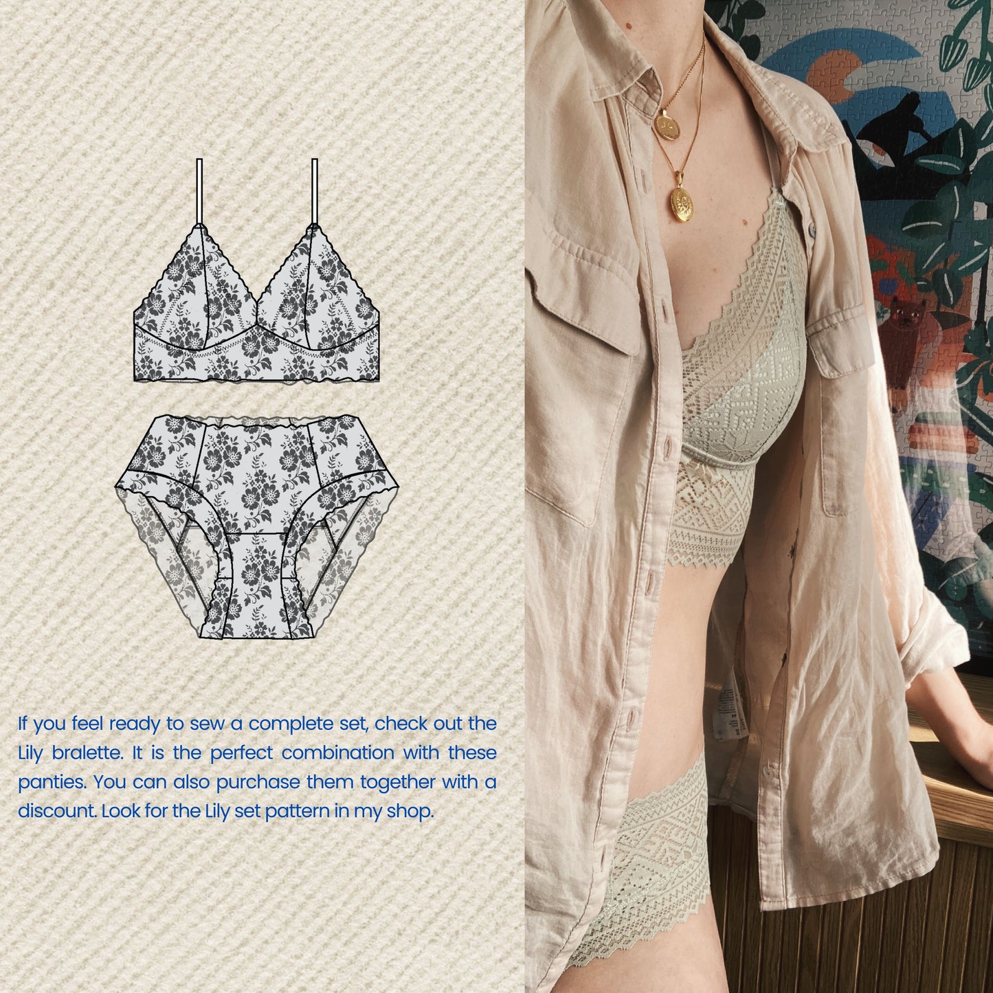 Lily panties PDF sewing pattern -  Instant Download