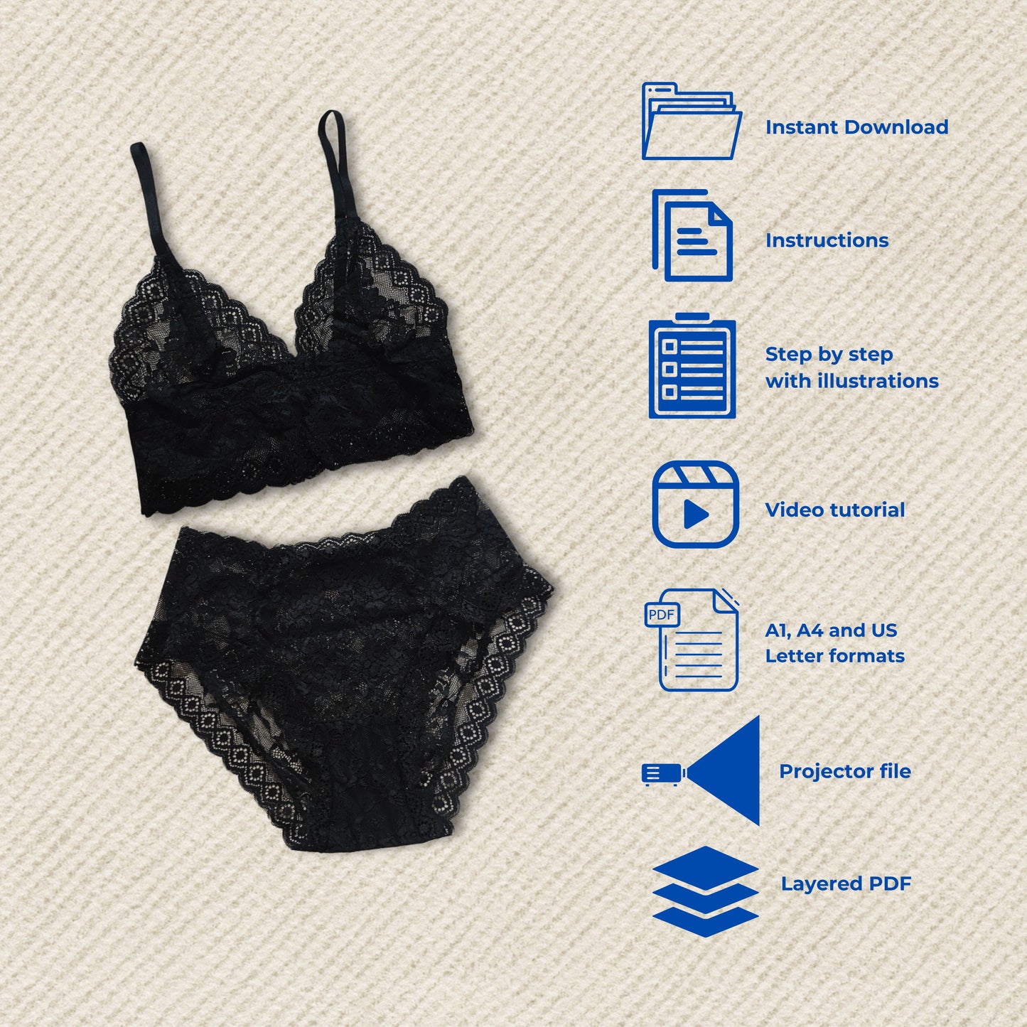 Lily Set PDF sewing pattern -  Instant Download