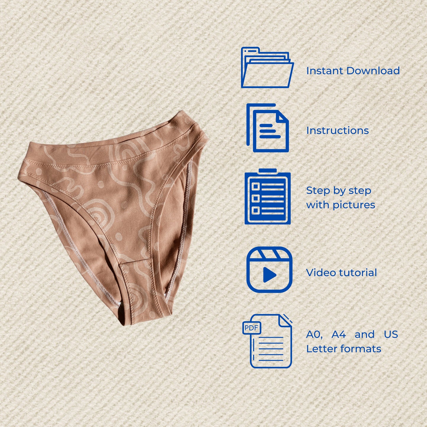 Jane Panties PDF sewing pattern -  Instant Download